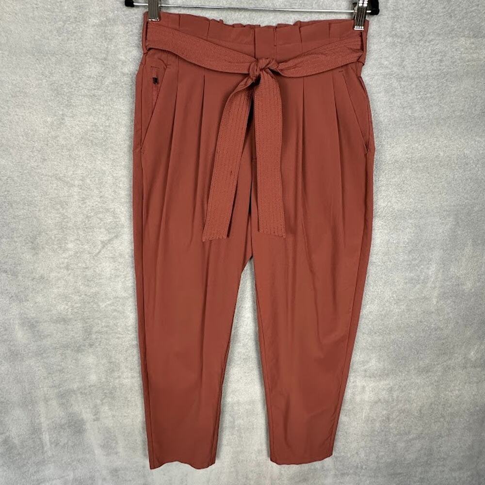 Athleta Pants Womens 4 Burgundy Skyline II Paperbag Stretch Pockets Career Comfy